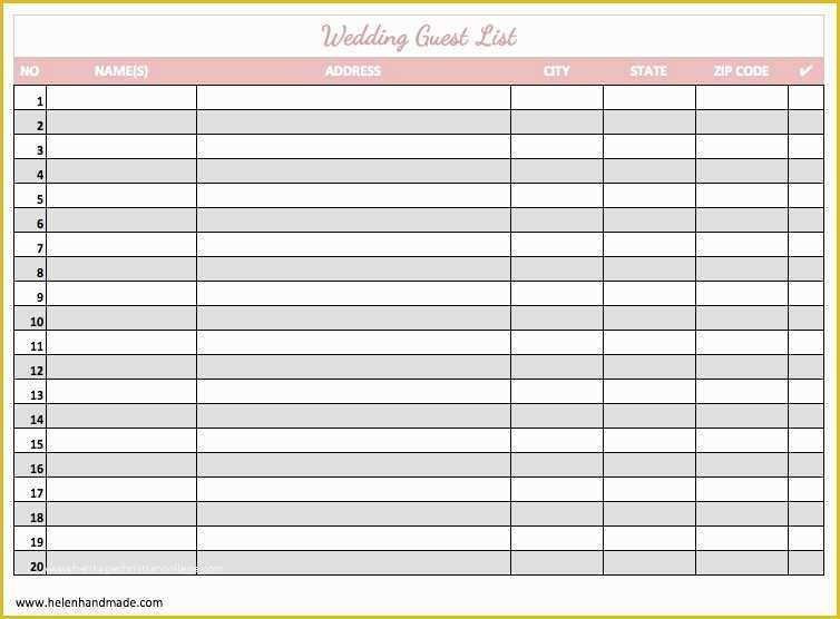 Free Wedding Guest List Template Of Free Wedding Guest List Template Wedding Guest List