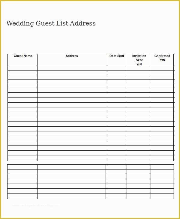 Free Wedding Guest List Template Of Wedding Guest List Template 9 Free Word Excel Pdf