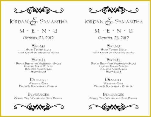 Free Wedding Menu Templates for Microsoft Word Of 8 Free Menu Templates for Word