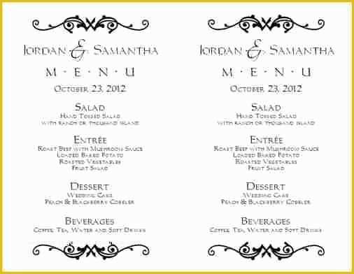 Free Wedding Menu Templates for Microsoft Word Of 8 Free Menu Templates for Word