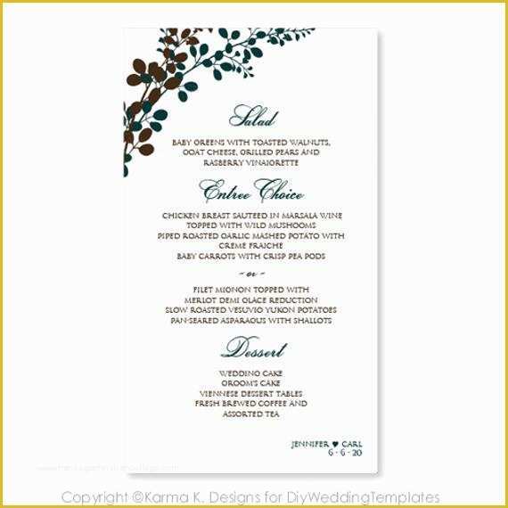 Free Wedding Menu Templates for Microsoft Word Of Wedding Menu Card Template Download Instantly by