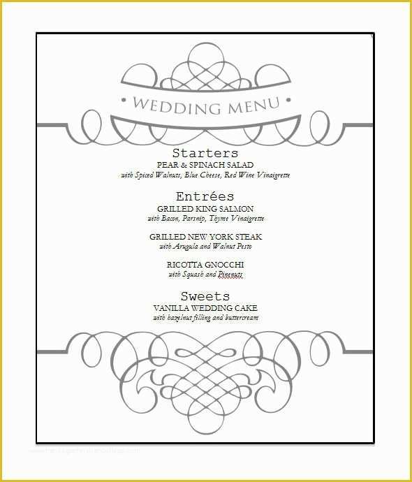 Free Wedding Menu Templates for Microsoft Word Of Wedding Menu Template 31 Download In Pdf Psd Word