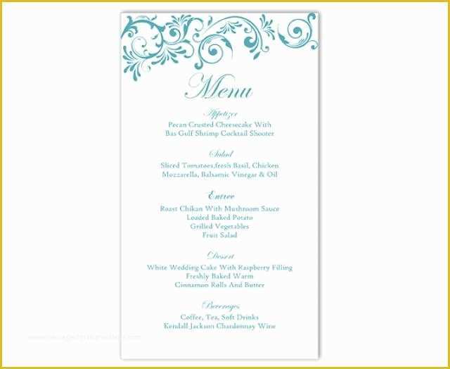 Free Wedding Menu Templates for Microsoft Word Of Wedding Menu Template Diy Menu Card Template Editable Text