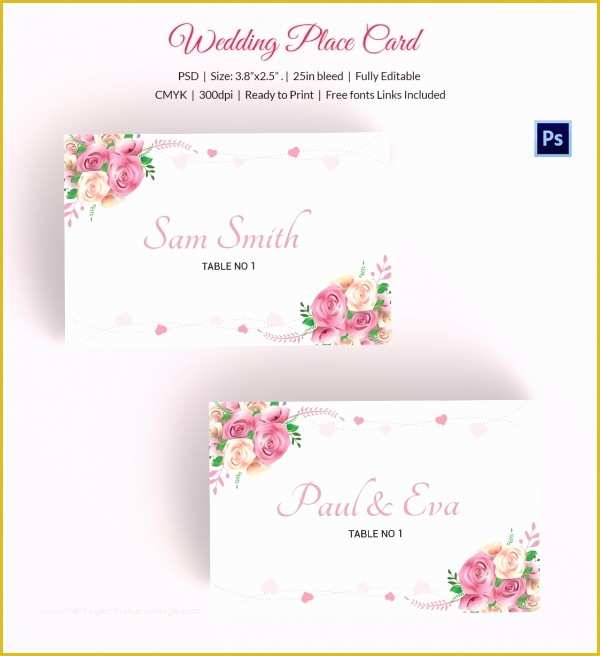 Free Wedding Place Card Template Of 25 Wedding Place Card Templates