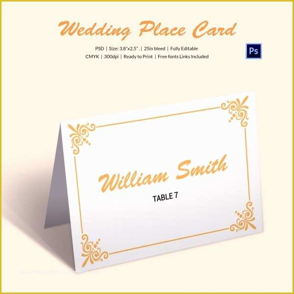 Free Wedding Place Card Template Of 25 Wedding Place Card Templates