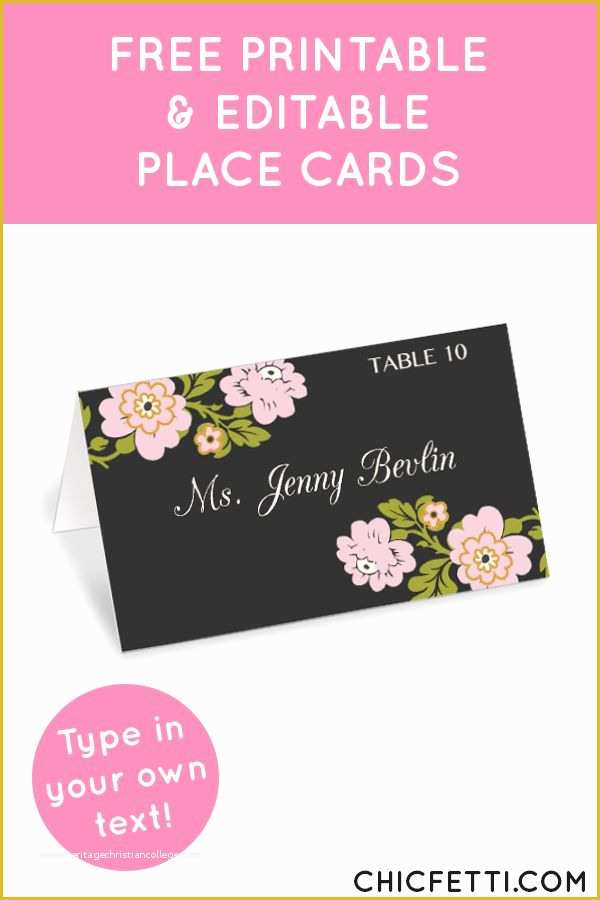 Free Wedding Place Card Template Of Best 25 Printable Place Cards Ideas On Pinterest