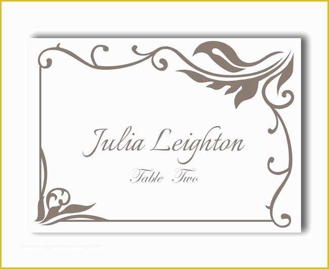 Free Wedding Place Card Template Of Free Printable Table Place Cards Template