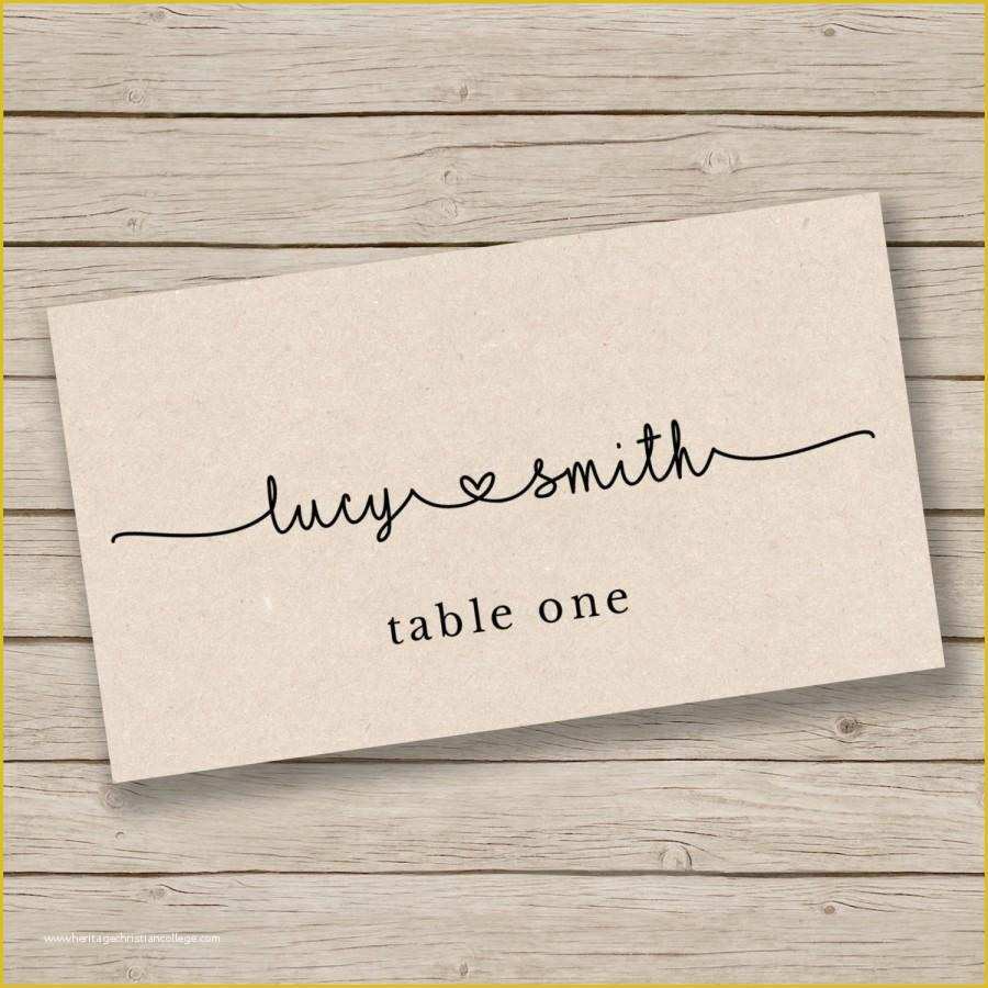 Free Wedding Place Card Template Of Printable Escort Card Template Place Card Template