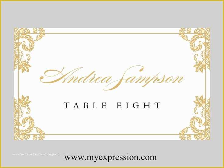 Free Wedding Place Card Template Of Wedding Place Cards Template Folded – Gold Damask