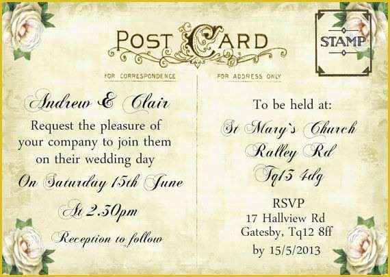 Free Wedding Postcard Template Of 12 Best Images About Postcard Invite On Pinterest