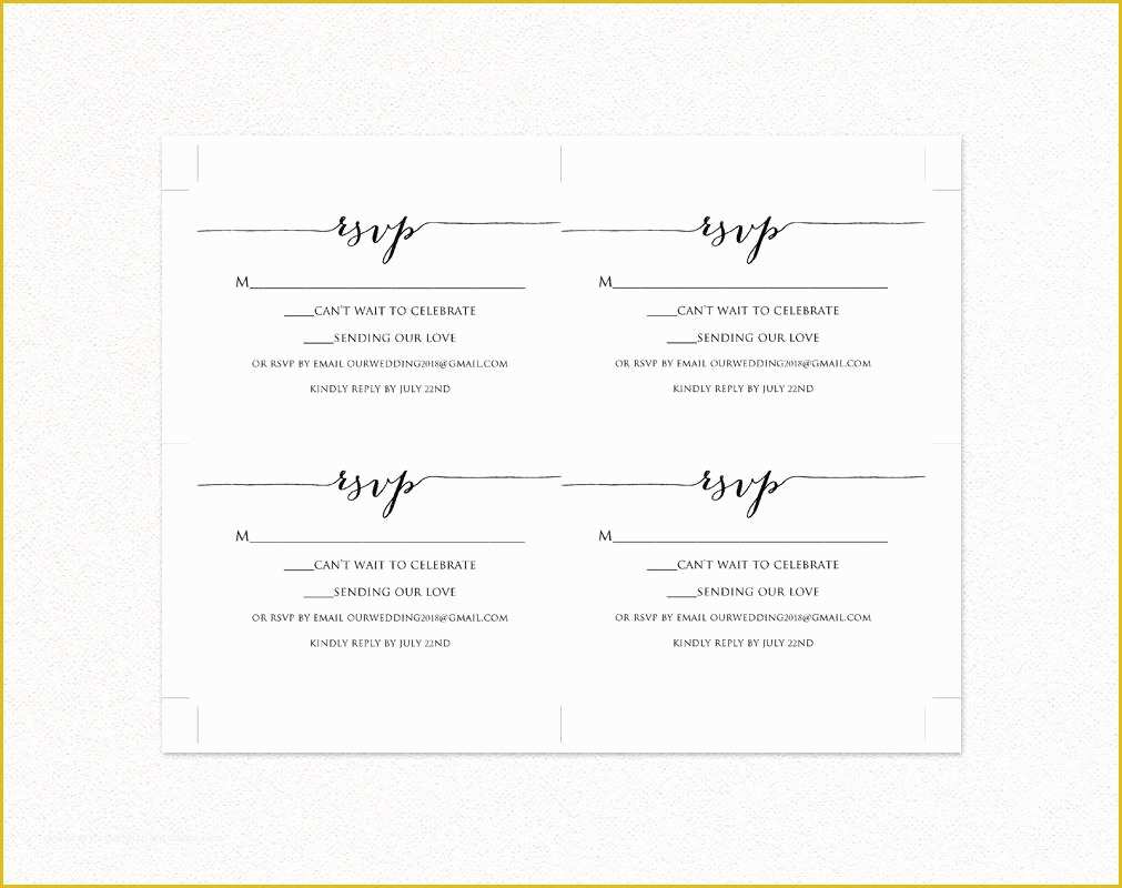 Free Wedding Postcard Template Of Rsvp Card Printable Template · Wedding Templates and