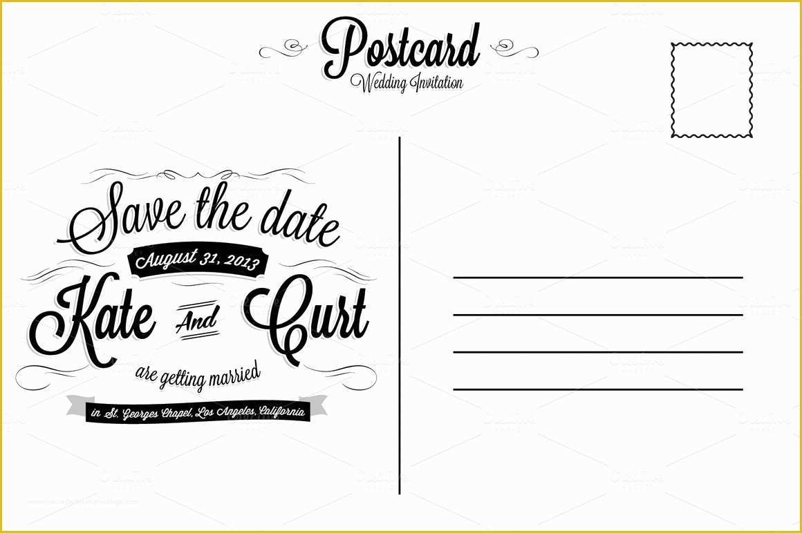 Free Wedding Postcard Template Of Vintage Wedding Invitation Postcard Card Templates On