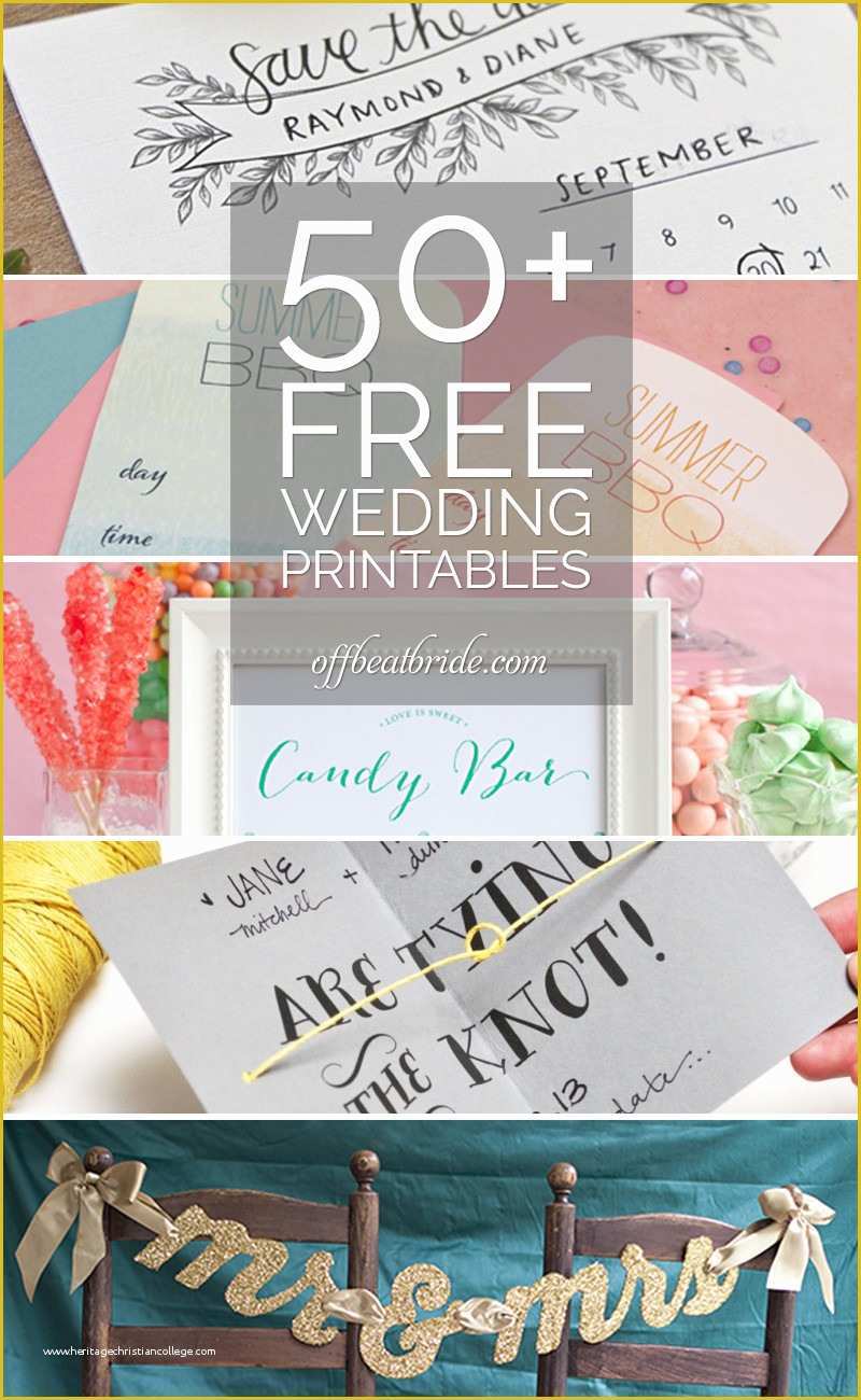 Free Wedding Printables Templates Of 50 More Free Wedding Printables and Diy Wedding S