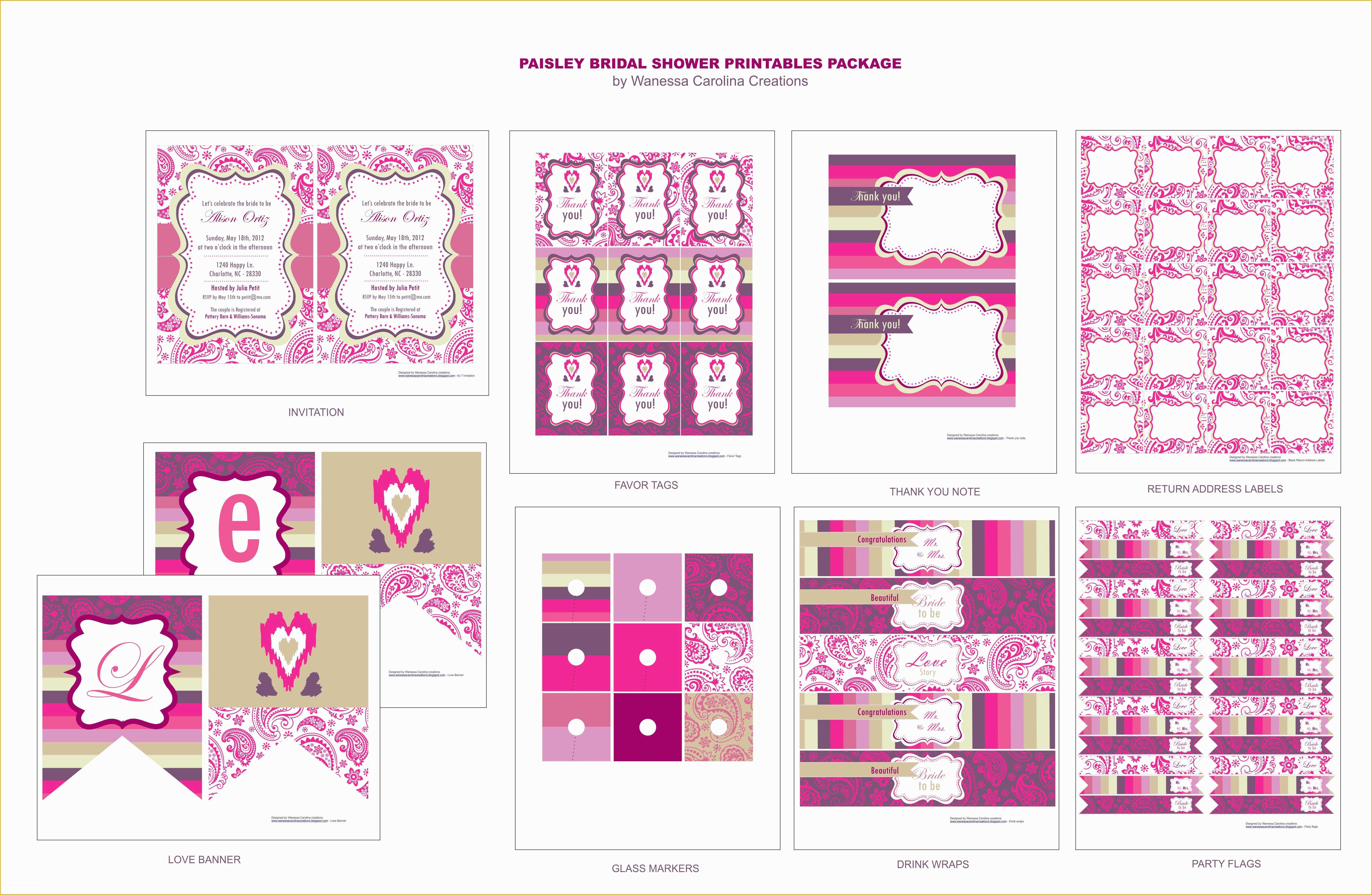 Free Wedding Printables Templates Of Free Bridal Shower Printables From Wanessa Carolina