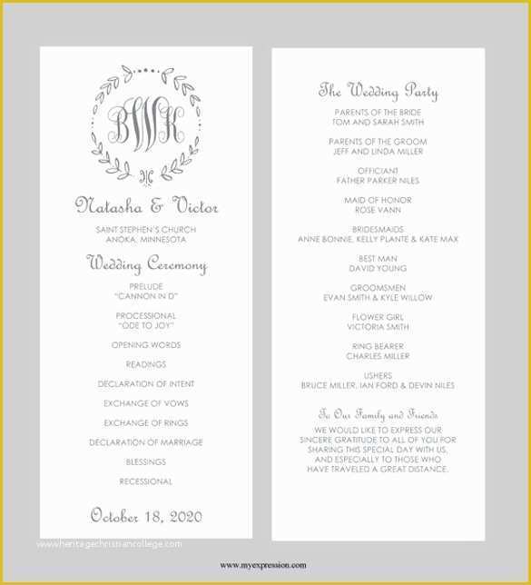 Free Wedding Program Templates Of 43 Wedding Templates Word