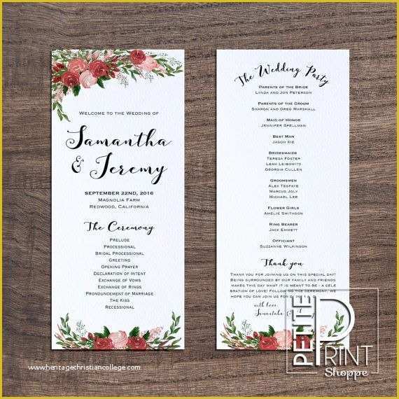 Free Wedding Program Templates Of Wedding Program Template