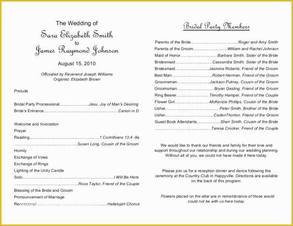 Free Wedding Program Templates Of What to Include In Your Wedding Program