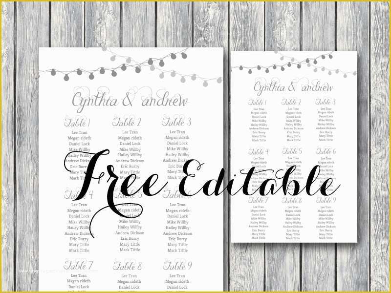 Free Wedding Reception Seating Chart Template Of Free Night Light Wedding Chart Printable Bride Bows