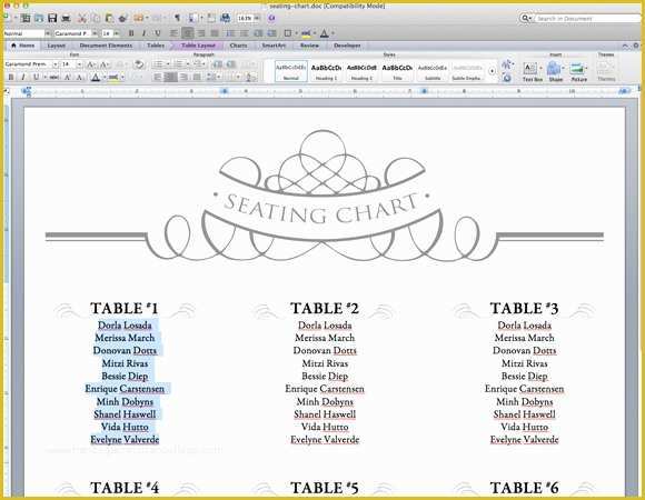 Free Wedding Reception Seating Chart Template Of Free Printable Wedding Seating Chart Template