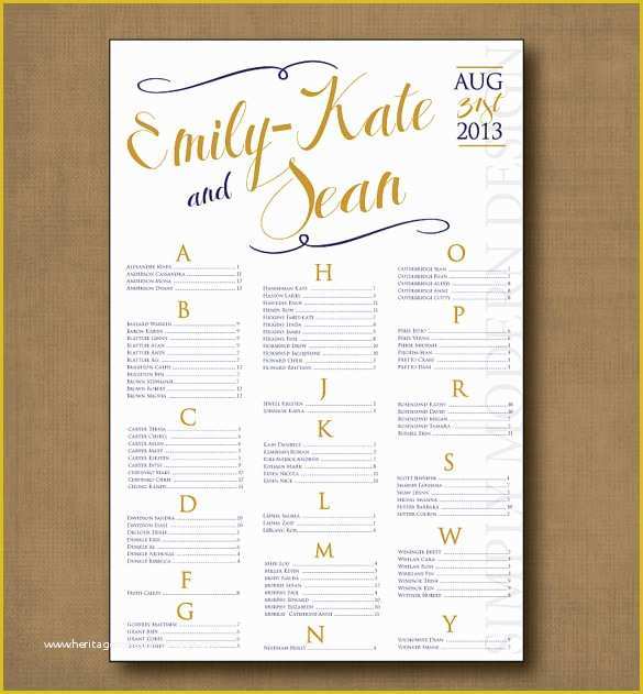 Free Wedding Reception Seating Chart Template Of Wedding Seating Chart Template – 11 Free Sample Example