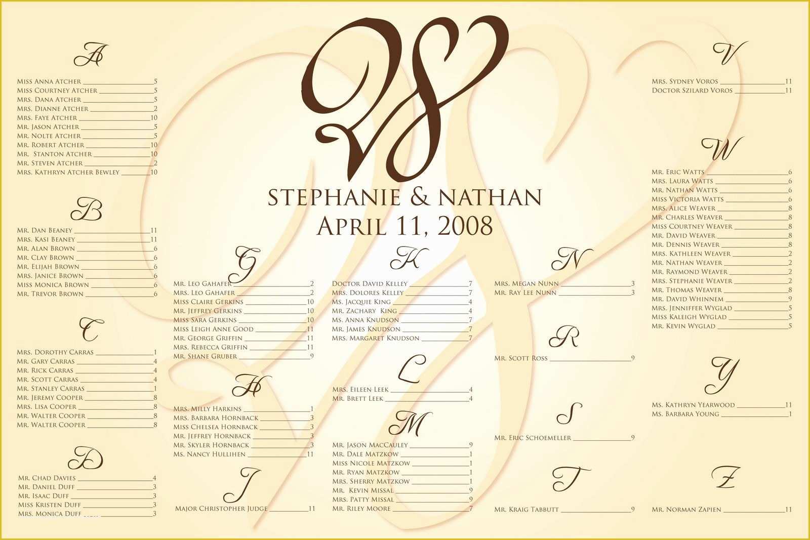 Free Wedding Reception Seating Chart Template Of Wedding Seating Chart Template