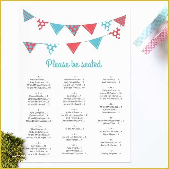 Free Wedding Reception Seating Chart Template Of Wedding Seating Chart Template