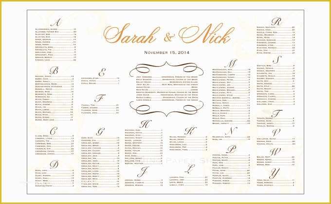 Free Wedding Reception Seating Chart Template Of Wedding Seating Chart Template