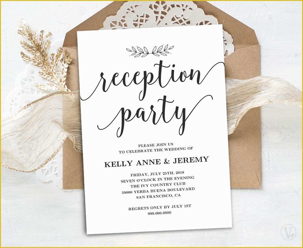 Free Wedding Reception Templates Of Wedding Reception Invitation Printable Reception Party Card