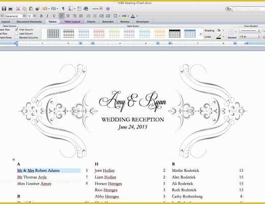 Free Wedding Seating Chart Template Of Free Printable Wedding Reception Templates