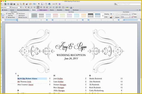 48 Free Wedding Seating Chart Template