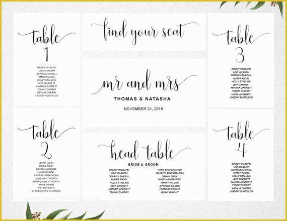 Free Wedding Seating Chart Template Of Wedding Seating Chart Template Instant Download Seating