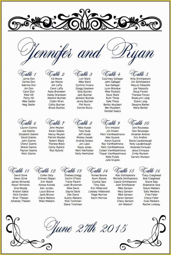 Free Wedding Seating Chart Template Of Wedding Seating Chart Template Line Free Template