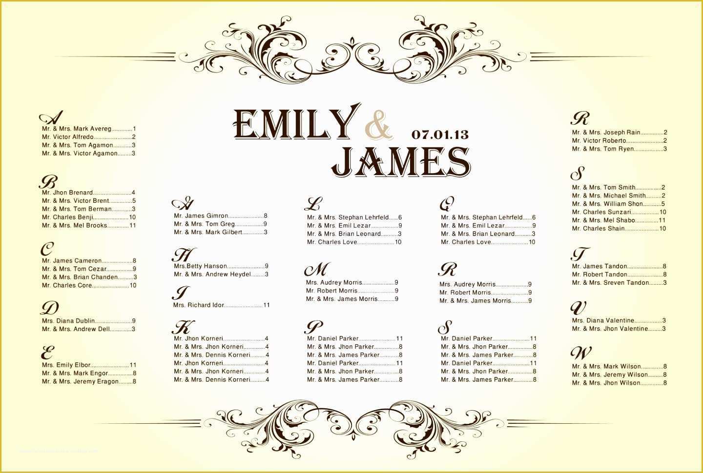 Free Wedding Seating Chart Template Printable Of 12 Free Printable Wedding Seating Chart Template Lteet