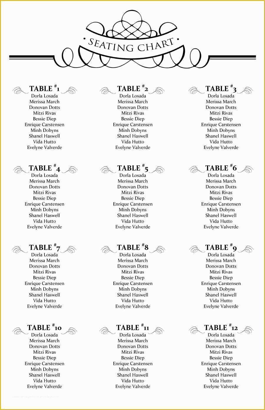 Free Wedding Seating Chart Template Printable Of 40 Great Seating Chart Templates Wedding Classroom More