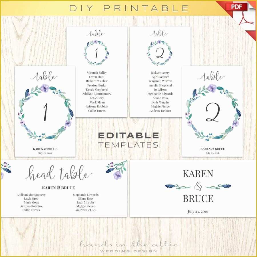 Free Wedding Seating Chart Template Printable Of Floral Wedding Table Numbers Printable Template Seating