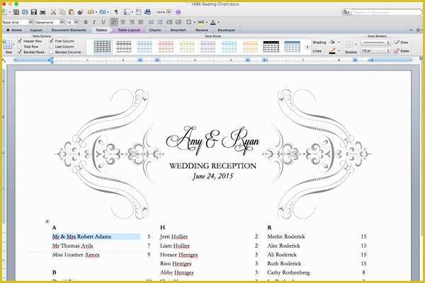 Free Wedding Seating Chart Template Printable Of Free Printable Wedding Reception Templates