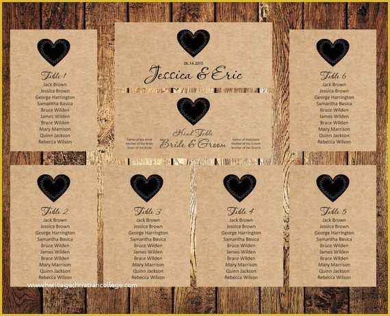 Free Wedding Seating Chart Template Printable Of Wedding Seating Chart Editable Text Rustic Kraft by