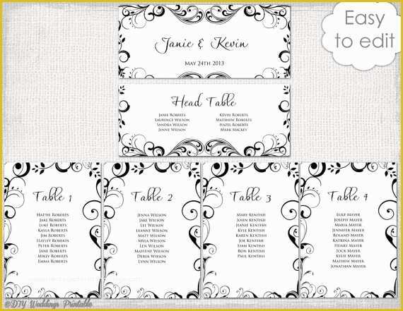 Free Wedding Seating Chart Template Printable Of Wedding Seating Chart Template Black and White