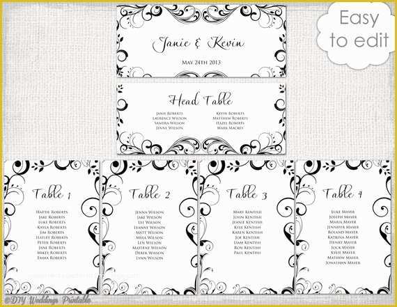 Free Wedding Seating Chart Template Printable Of Wedding Seating Chart Template Black and White