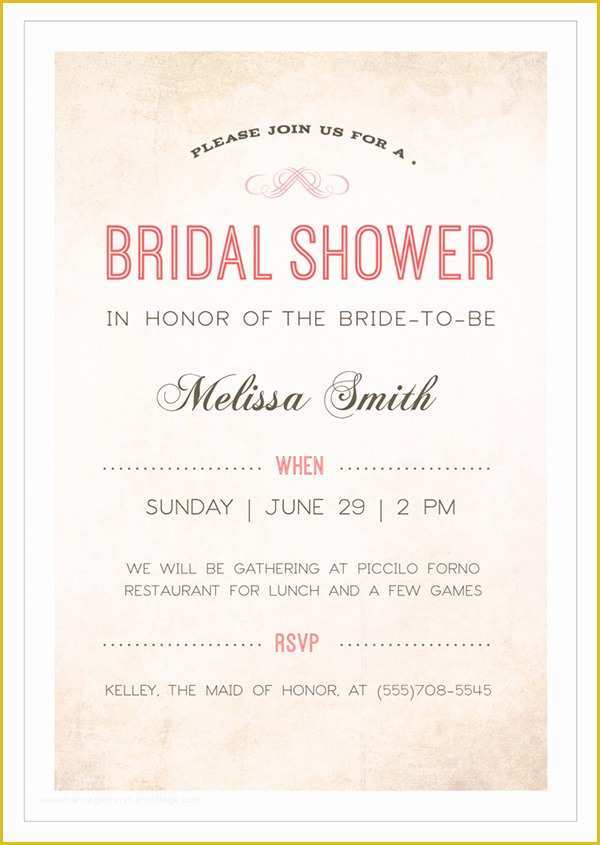 Free Wedding Shower Invitation Templates Of 30 Best Bridal Shower Invitation Templates