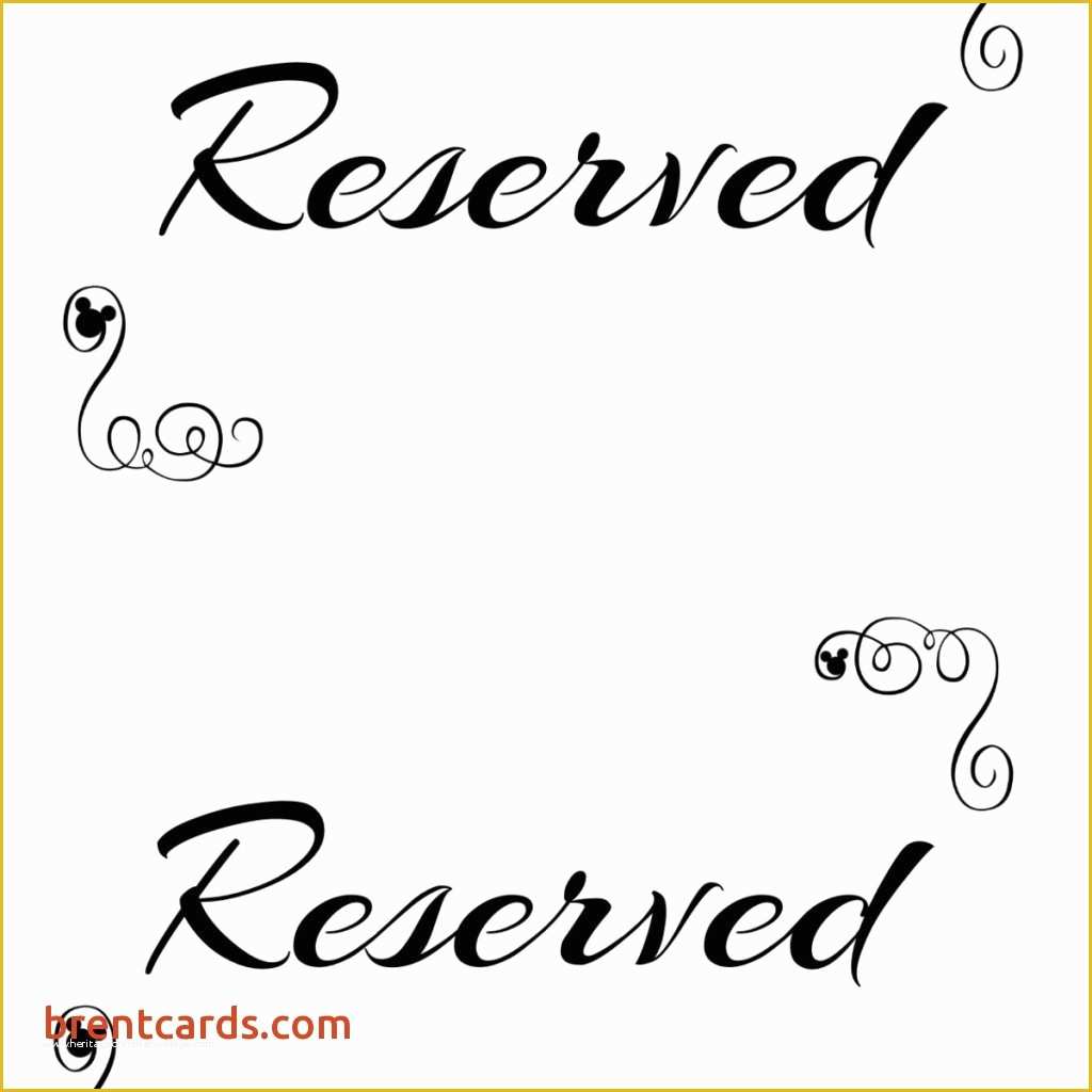 Free Wedding Sign Templates Of Reserved Table Sign Template Word