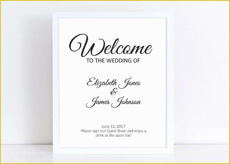 Free Wedding Sign Templates Of Wedding Wel E Templates