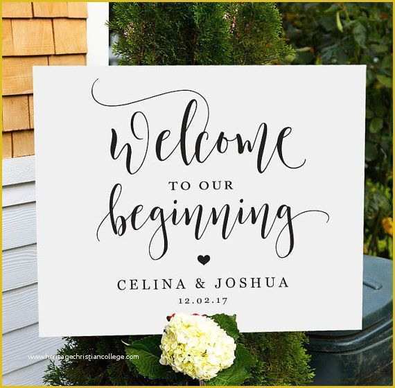 Free Wedding Sign Templates Of Wel E to Our Beginning Sign Printable Wedding Wel E