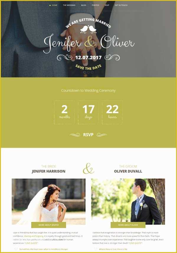 Free Wedding Website Templates Download HTML and Css Of 37 Free Wedding Website themes &amp; Templates