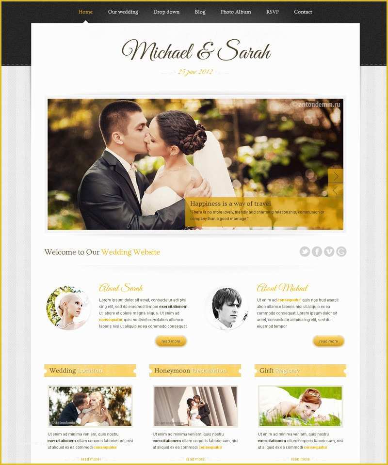 Free Wedding Website Templates Of 50 top Wedding Wordpress themes &amp; Templates