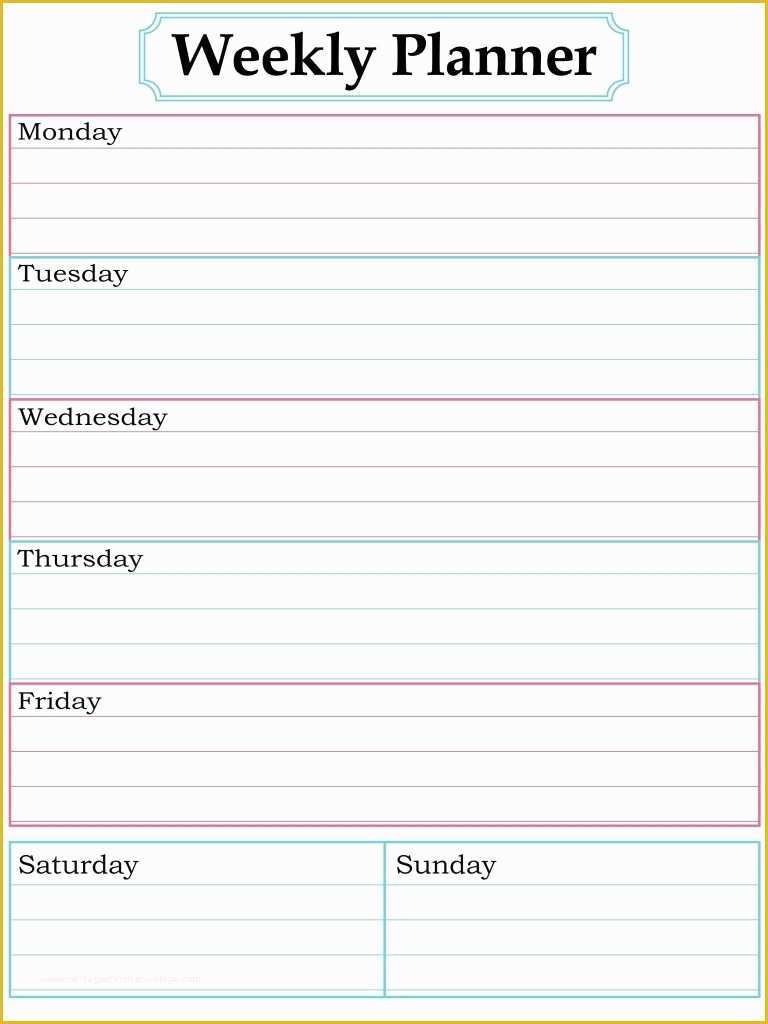 Free Weekly Agenda Templates Of 1000 About Printable Weekly Calendars Pinterest