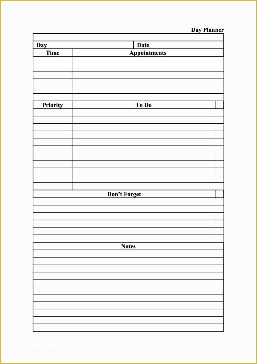 Free Weekly Agenda Templates Of 40 Printable Daily Planner Templates Free Template Lab