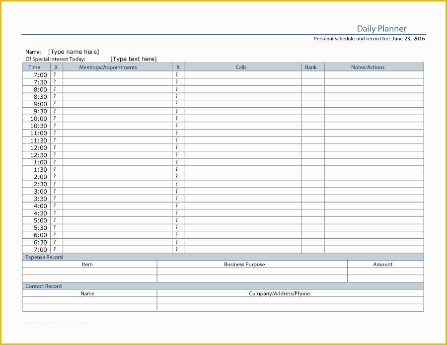 Free Weekly Agenda Templates Of 40 Printable Daily Planner Templates Free Template Lab