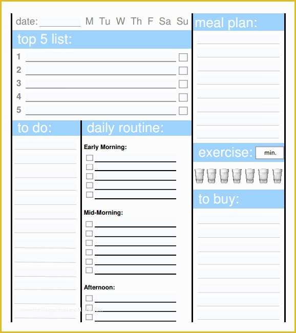 Free Weekly Agenda Templates Of Daily Planner Template 10 Free Samples Examples format