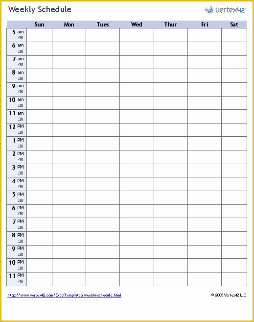 Free Weekly Agenda Templates Of Free Weekly Schedule Template for Excel